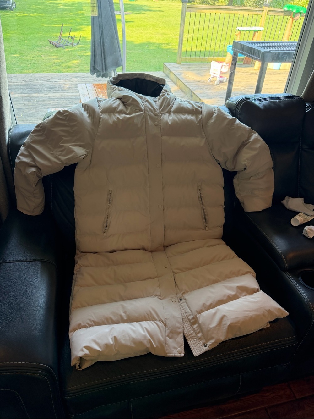 Denver Hayes Long Kids Puffer Coat - Cream